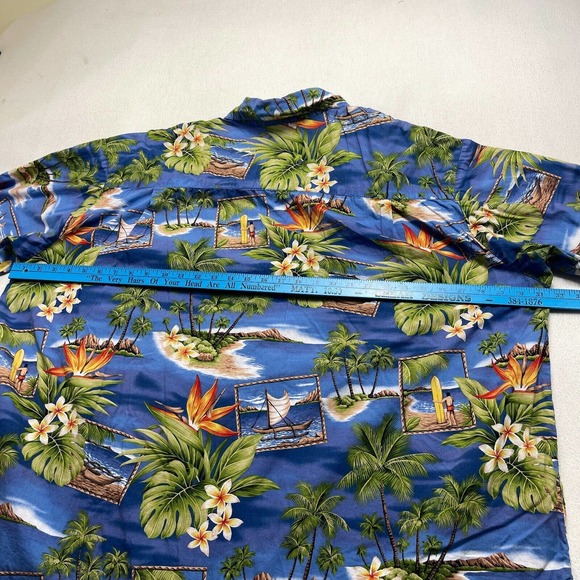 Wave Shoppe Mens Hawaiian Camp Aloha Shirt 4X Big Multicolor Floral - Picture 7 of 8